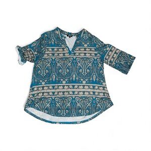 Teal Paisley Women's Top